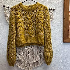 Urban outfitters cropped balloon sleeve sweater. Mustard color.